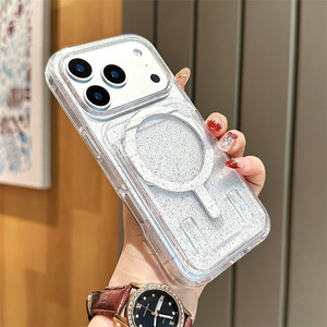 เคสโทรศัพท์แบบกระเป๋าใส่บัตรแม่เหล็กไล่สีกลิตเตอร์ สำหรับ iPhone 17 16 15 14 Pro Max  แบบใส IMD Ombre  ฝาหลังแบบกล่อง - Product Image 3