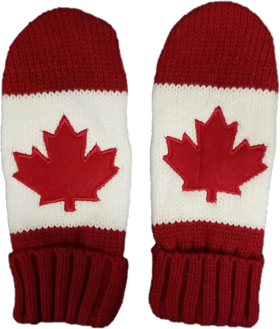 Red Maple Leaf Canada Gloves Winter Custom Knit Canadian Warm Sports Mittens For Adults