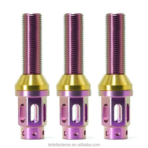 Tiges filetées en aluminium anodisé avec tête hexagonale et anneau doré, diamètre 12 mm, filetage métrique grossier, fixations - Product Image 3