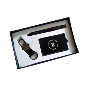 Juego de Regalo Ejecutivo de Lujo Personalizado, Tarjetero, Bolígrafo, Llavero, Logotipo Personalizado, Impresión Serigráfica para Eventos Corporativos - Product Image 1