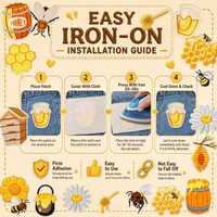 En gros, en stock, appliques brodées mignonnes Abeille, Nid d'abeille, Apiculture, Miel, Nature, à thermocoller et à coudre pour vêtements