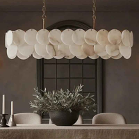Lustre en pierre d'onyx naturelle, disque rond, chaîne dorée, pour hôtel, restaurant, boutique, salle de réunion, salle à manger