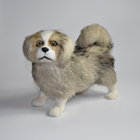 Figurine réaliste de chien Pekingais faite à la main, réplique d'animal de compagnie en peluche bionique, décoration pour la maison ou cadeau pour les amateurs de chiens