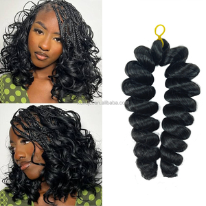 Extensions de <span class=keywords><strong>cheveux</strong></span> synthétiques ondulés de 12 pouces, soyeux et bouclés, pour tresses torsadées, boucles courtes et profondes, style bouclé italien pour l'été - Product Image 6