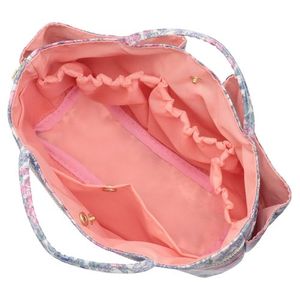 Sac fourre-tout en nylon à imprimé floral, sac à main multi-poches, organisateur léger et portable avec poignée supérieure pour femmes - Product Image 3