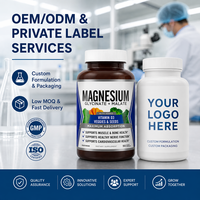 Capsules de glycinate de magnésium végétaliennes à marque privée OEM / Complément de glycinate de magnésium / Comprimés de glycinate de magnésium