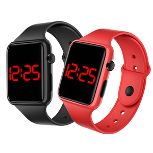 Reloj digital LED cuadrado – Reloj de pulsera deportivo unisex, correa de silicona, estilo casual – Retroiluminación EL, alarma, cronómetro, fecha – Resistente al agua - Product Image 4