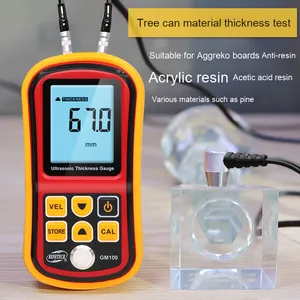Jauge d'épaisseur numérique Portable GM100 testeur de plaque d'<span class=keywords><strong>acier</strong></span> métallique à ultrasons plastique ABS mesures en déplacement - Product Image 2
