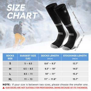 Chaussettes de ski chauffantes électriques rechargeables pour hommes et femmes, respirantes, en tricot, pour la <span class=keywords><strong>chasse</strong></span>, le camping, usage quotidien - Product Image 5