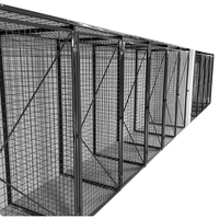 Cage de rangement sécurisée en treillis métallique noir et gris pour sous-sol, grand format, connectable, pour le stockage sécurisé d'articles