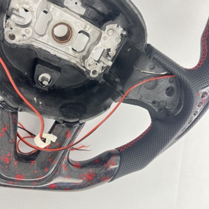 Volant en fibre de carbone forgée avec des paillettes rouges pour <span class=keywords><strong>Dodge</strong></span> Charger/Challenger/Hellcat/Durango/WK2 Jeep <span class=keywords><strong>SRT</strong></span>/Trackhawk 2015-2023 - Product Image 4