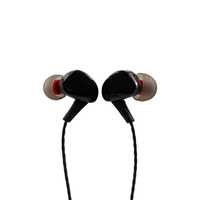 2025 penjualan Baru Headset musik Stereo sempurna Hitam 3.5mm Earphone In-Ear headphone Earphone berkabel Logo kustom