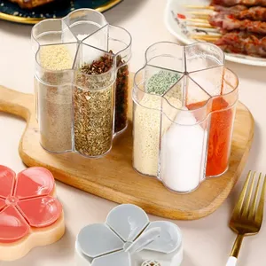 5 in 1 Empty Seasoning <b>Jar</b> Airtight Travel <b>Spice</b> Container Clear Easy Cleaning Portable Convenient Elegant for Kitchen Household - Product Image 5