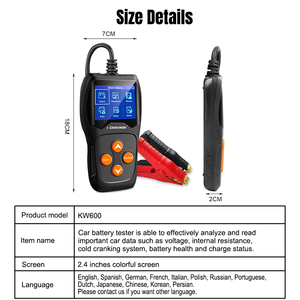 En doğruluk dijital akü yükü test edicisi toplu otomotiv araçları teşhis ekipmanları atölye için KW600 - Product Image 6