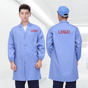 Blouse de laboratoire blanche Zixi Food Factory à manches longues, respirante, boutonnée, vêtements de travail pour hommes, vêtements de laboratoire pour atelier de production - Product Image 2