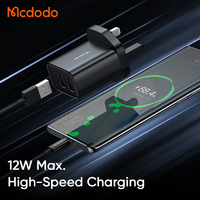 Chargeur USB intelligent Mcdodo 479, chargeur universel à double port pour voyage rapide, PCB 5V 2.4A, chargeur mural USB avec câble Micro 3A 1.2M
