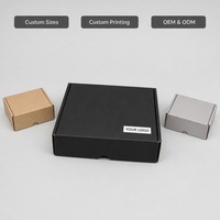 Boîte d'expédition pliable en carton ondulé noir C5 peu profonde, personnalisable, vente en gros, directement de l'usine pour le commerce de détail et l'expédition