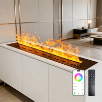 Humidificateur électrique à vapeur 3D en métal de haute qualité et économique, effet de flamme LED, pour usage hôtelier, fonctionnement en anglais