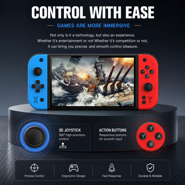 Open Source Linux System G90 Retro Handheld Game Console 7.0 Inch HD Screen WiFi Portable Pocket Game Console with 19000 Games