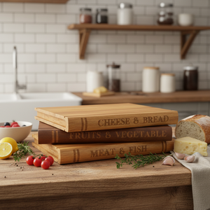 Nouvel ensemble de planches à découper 3 pièces très vendu, qui ressemble à un livre avec un support, décoration de cuisine et rangement - Product Image 6