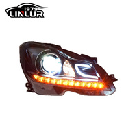 Faro de coche 2011 2012 2013 W204 luces halógenas actualización a faros LED para Mercedes Benz Clase C w204