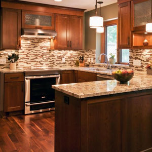 קניה מייפל עץ בסיס קיר ארון מטבח ארונות עם מכשירי חשמל סט - Product Image 3