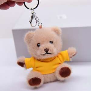 Grosir liontin beruang Teddy MIni kecil dengan Logo Shirt ransel boneka mewah hadiah pribadi dekorasi - Product Image 6