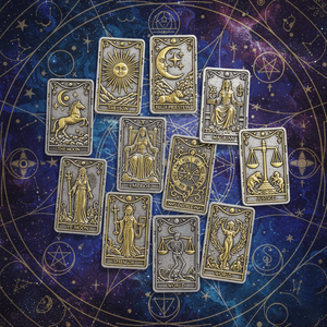 Custom Metal personalizado oro inglés Universal cubierta de alta calidad divertido lindo artístico Halloween esqueleto creativo <span class=keywords><strong>Tarot</strong></span> tarjeta - Product Image 1