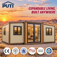 Unité mobile de 20 pieds sur roues, maison modulaire préfabriquée de luxe, maison de camping extérieure, maison conteneur extensible