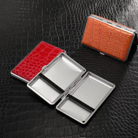 PU cuir 5.5mm mince étendu métal 20-Pack Ultra-mince Flip Cover étanche impression personnalisée en gros pour étuis à cigarettes
