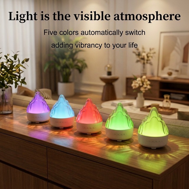 New Arrival Snow Peak Bluetooth Speaker, Wireless Iceberg RGB LED Night Light, Rechargeable Battery Ambient Light Bedside Lamp