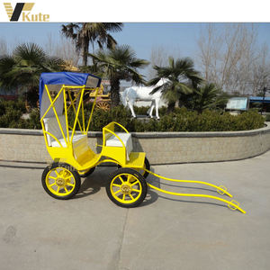 รถม้าโพนี่สีเหลืองสวยงาม/ขายตรงจากโรงงาน รถม้ามินิมาราธอนสุดหรู รถม้าลาก - Product Image 4