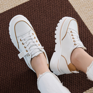 [JSHOE] Zapatillas Deportivas con Plataforma y Correa de Cuero para Mujer, Suela Gruesa, Casuales, Ligeras y Cómodas - Product Image 5