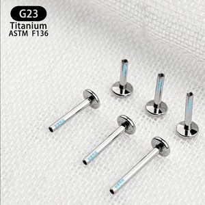 Base de remplacement pour piercing de lèvre en titane G23 à filetage interne, pour bijoux de piercing d'oreille, conforme à la norme ASTM F136 - Product Image 1