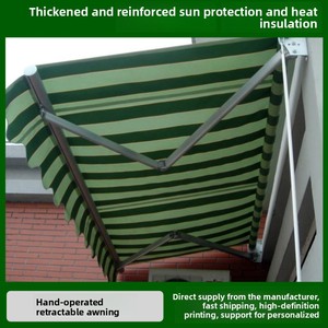 Ngoài trời nhiệm vụ nặng nề cơ giới có thể thu vào mái hiên hợp kim nhôm khung Hướng dẫn sử dụng có thể thu vào ban công tán chống mưa mái hiên - Product Image 2