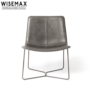 <span class=keywords><strong>Fauteuil</strong></span> de salon en <span class=keywords><strong>cuir</strong></span> gris moderne, détente pour <span class=keywords><strong>Club</strong></span> ou balcon, à cadre métallique, nouveau modèle - Product Image 6