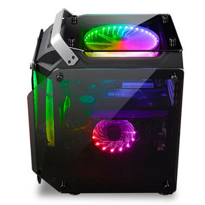 Gabinete de PC Gamer de Vidrio <span class=keywords><strong>Templado</strong></span> de 4 Lados Lovingcool Factory, <span class=keywords><strong>Caja</strong></span> de PC de Torre Media <span class=keywords><strong>ATX</strong></span> Micro-<span class=keywords><strong>ATX</strong></span> para Juegos con Ventilador RGB de 200 mm - Product Image 4