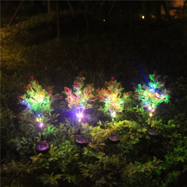 new item colourful illumination light spike solar power lamp flower shaped decor for new year holiday wedding party