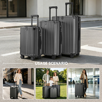 20 24 28 Zoll Hartschalen-ABS-Trolley-Koffer mit individuellem Logo, leicht, wasserdicht, luxuriöses 3-teiliges Reisekoffer-Set
