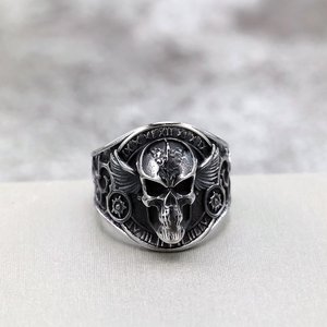 Stainless Steel Men's <b>Ring</b> <b>Skull</b> Design Hip Hop Style Gift Jewelry - Product Image 3