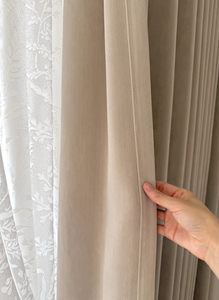 Cortinas de Chenille de Doble Cara, Estilo Francés, Ligeras y de Lujo, Ecológicas, para Todas las Estaciones, Color Crema, Opacas, para Salas de Estar - Product Image 4