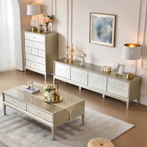 French Living Room TV <b>Cabinet</b> Gold Minimalist Art Shell Decoration <b>Small</b> Apartment European Wooden <b>Cabinet</b> - Product Image 5