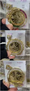 A00917223 xuping תכשיטי זהב תליון עיצובים, 50 פזו מקסיקני מטבע mens תליון, תג שרשרת תליון
