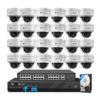 Système NVR de caméra de sécurité PoE 32 canaux 4COVR avec disque dur 8 To, 24x5MP, détection de visage, vision nocturne, visualisation à distance via application, surveillance commerciale