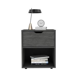 Mesita de noche de madera maciza nórdica moderna DB Altheimer mesita de noche inteligente gris claro para uso en apartamentos - Product Image 5