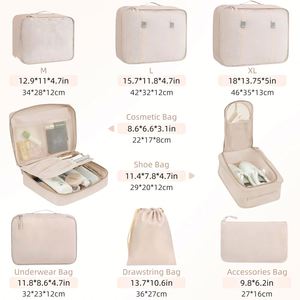 Waterproof Travel Luggage Organizer with Shoes & Toiletries Bags - Lightweight Packing Cube for Travel Essentials - Product Image 2