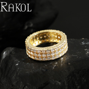 Lakol ZPR1602 Street Domineering Punk Hip-Hop Estilo Zircon Incrustaciones Pareja Anillos - Product Image 2