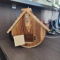 Nichoir moderne en pin pour oiseaux, à suspendre en extérieur, pour familles d'oiseaux (moussardes, pinsons, cardinaux), toutes saisons, jardin