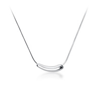 Collier chaîne en acier inoxydable plaqué platine pour femme, style goutte d'eau taille princesse, tendance et élégant