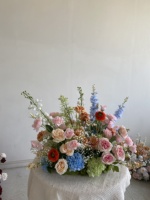H518 Élégantes décorations de mariage printemps-été style Monet, centre de table, fleurs artificielles en soie colorées, décoration événementielle écologique